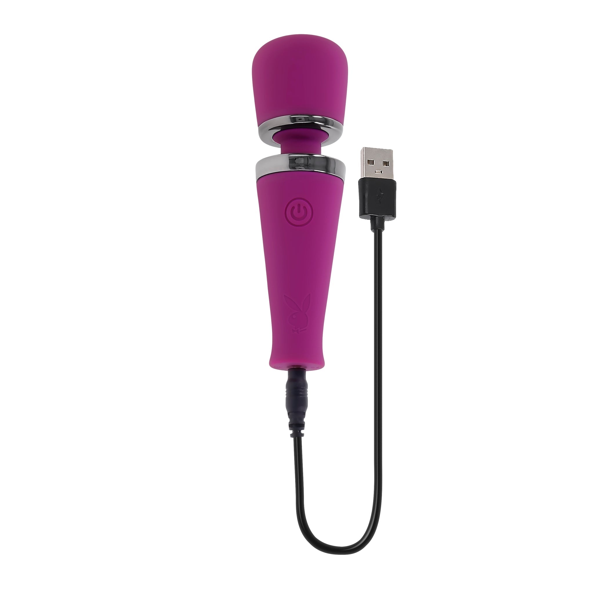 Playboy Pleasure Mic Drop Mini Wand Massager 10-Mode Silicone - Pink