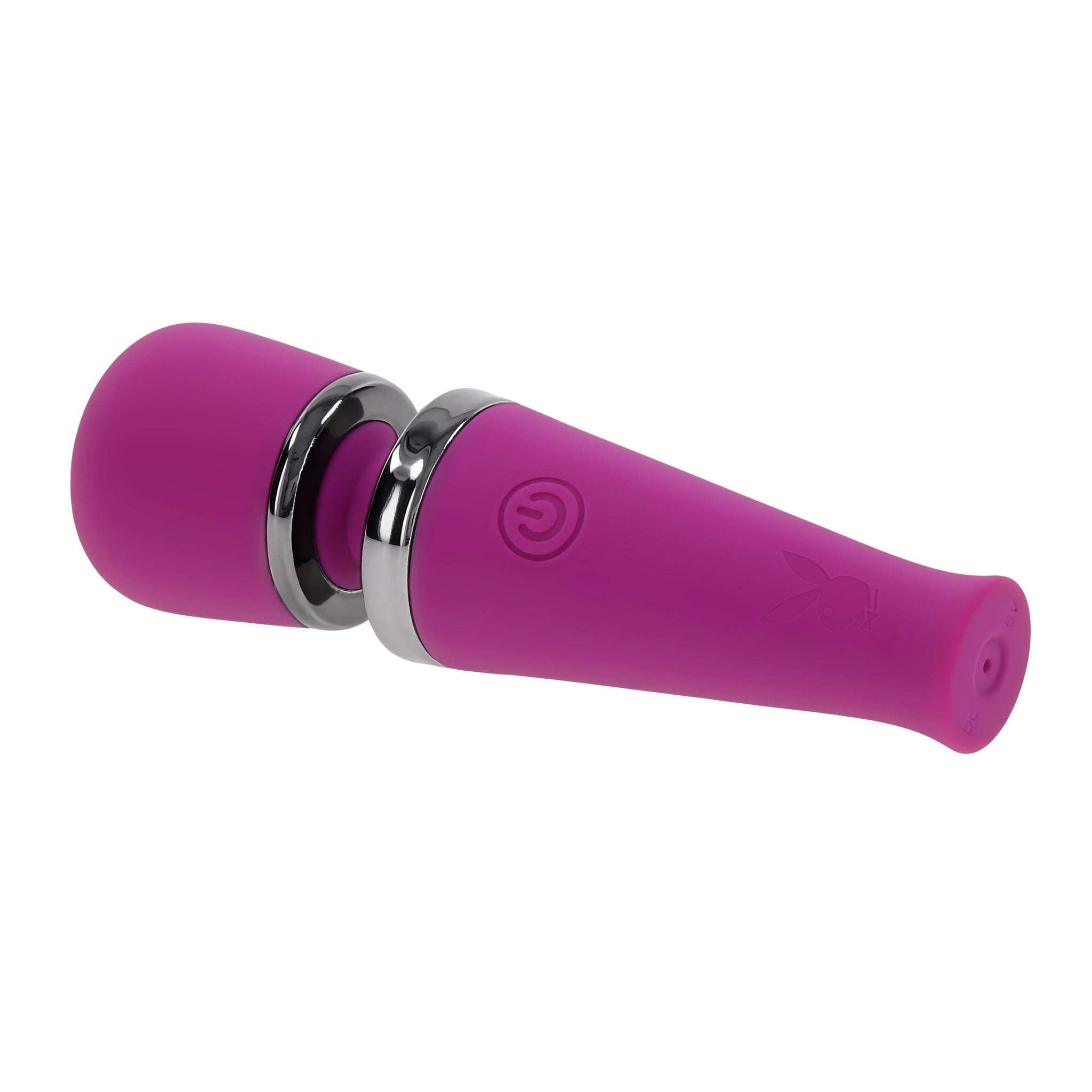 Playboy Pleasure Mic Drop Mini Wand Massager 10-Mode Silicone - Pink