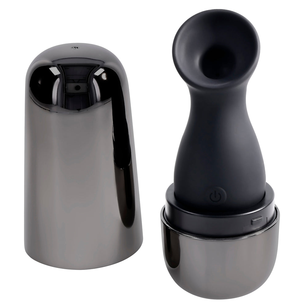 Playboy Pleasure The Jet Set Suction Clitoral Vibrator with Travel Case - Black