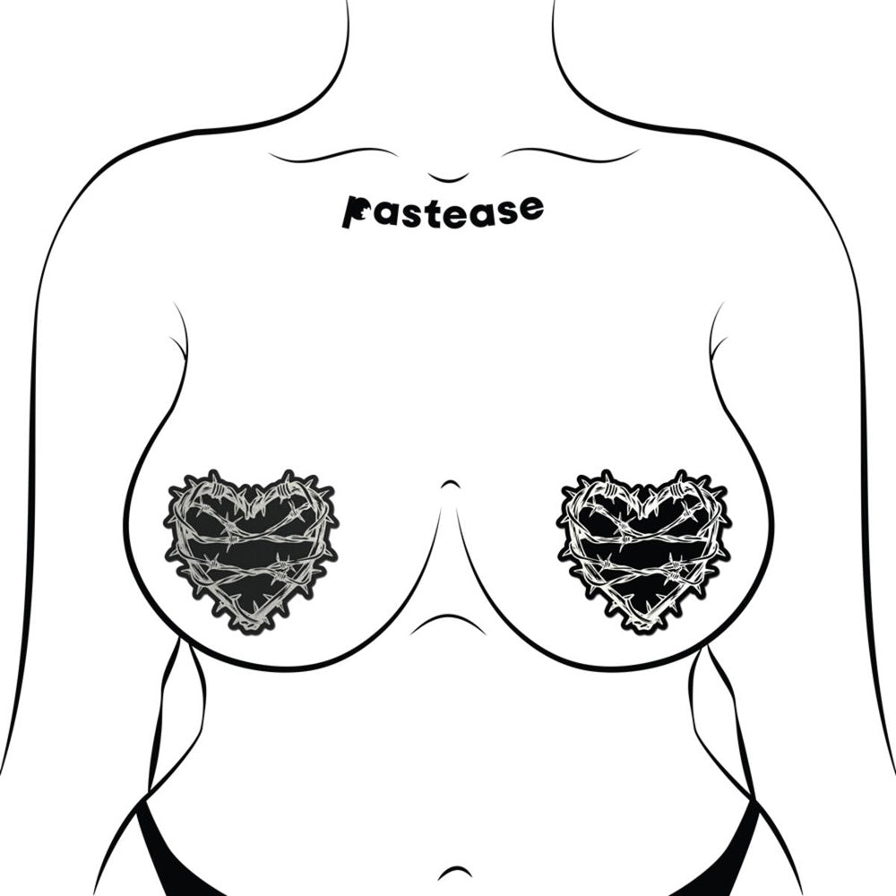 Barbed Wire Heart Pasties Reflective