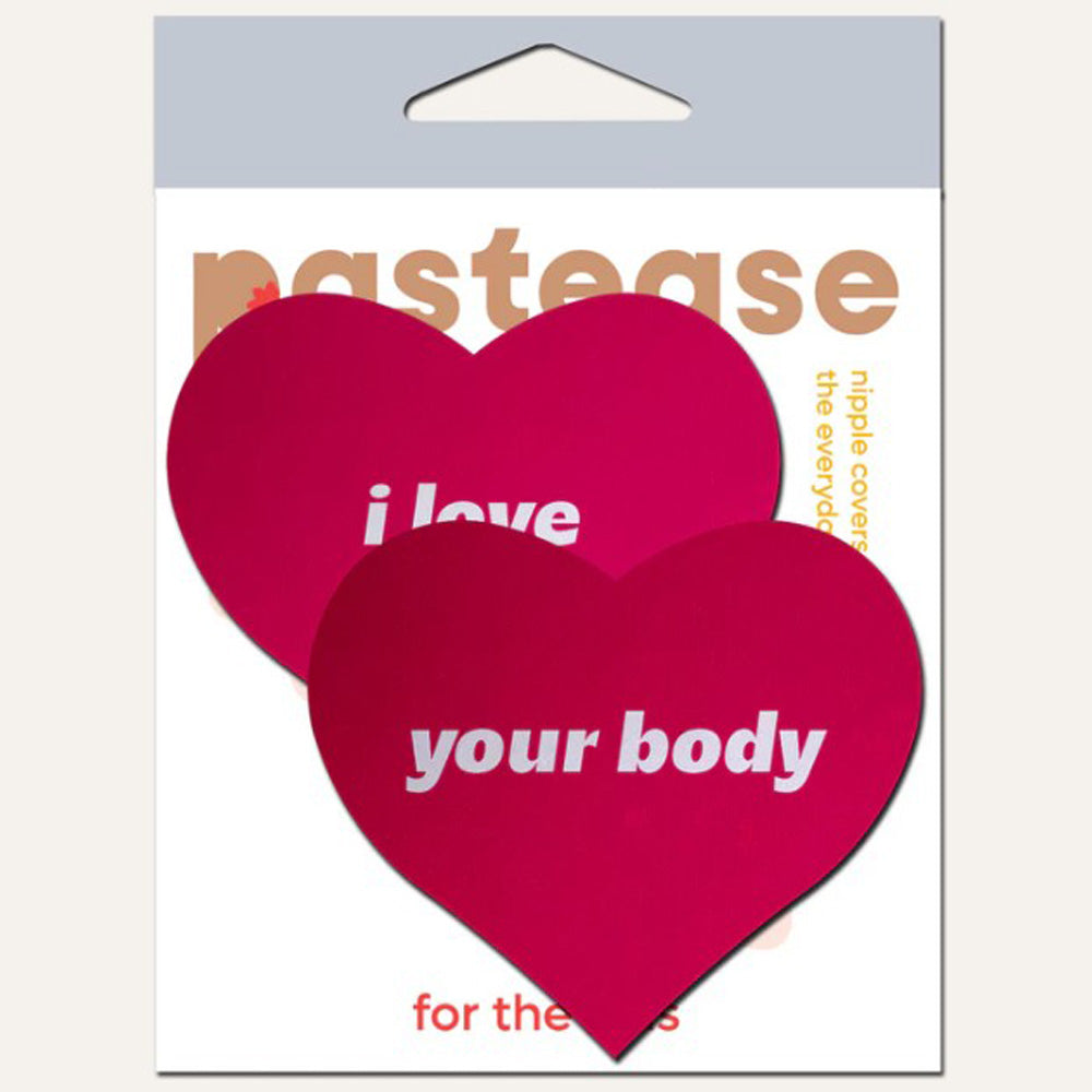 Pink I Love Your Body Heart Pasties by JennaJean8