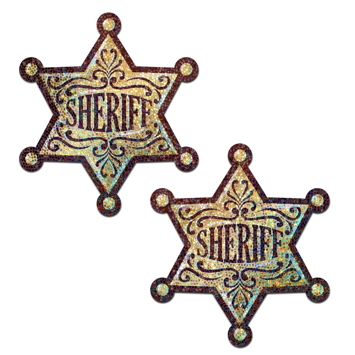 Sheriff Star Glittering Golden Sheriffs Badge Pasties