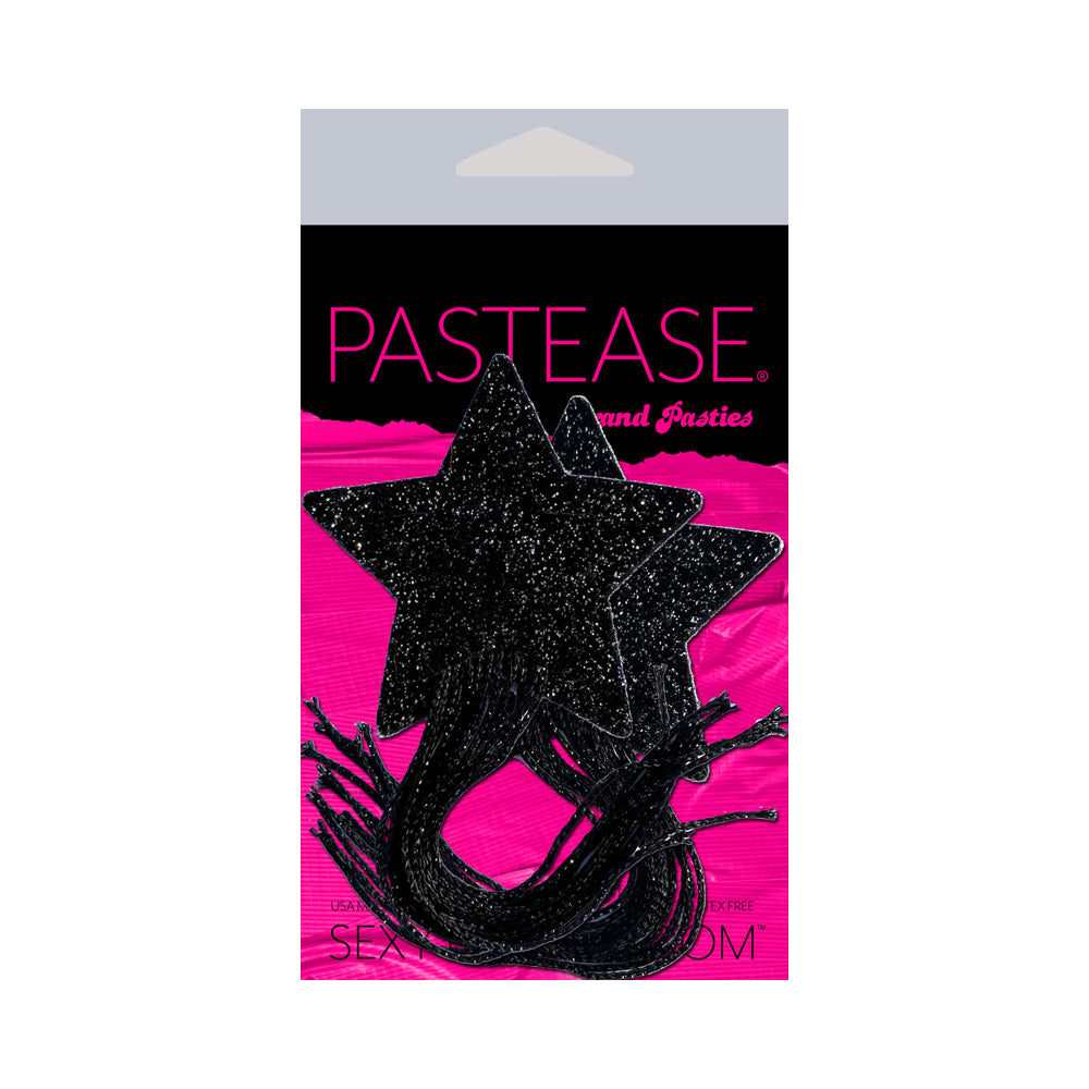 Black Sparkle Star with Long Fringe Tassle