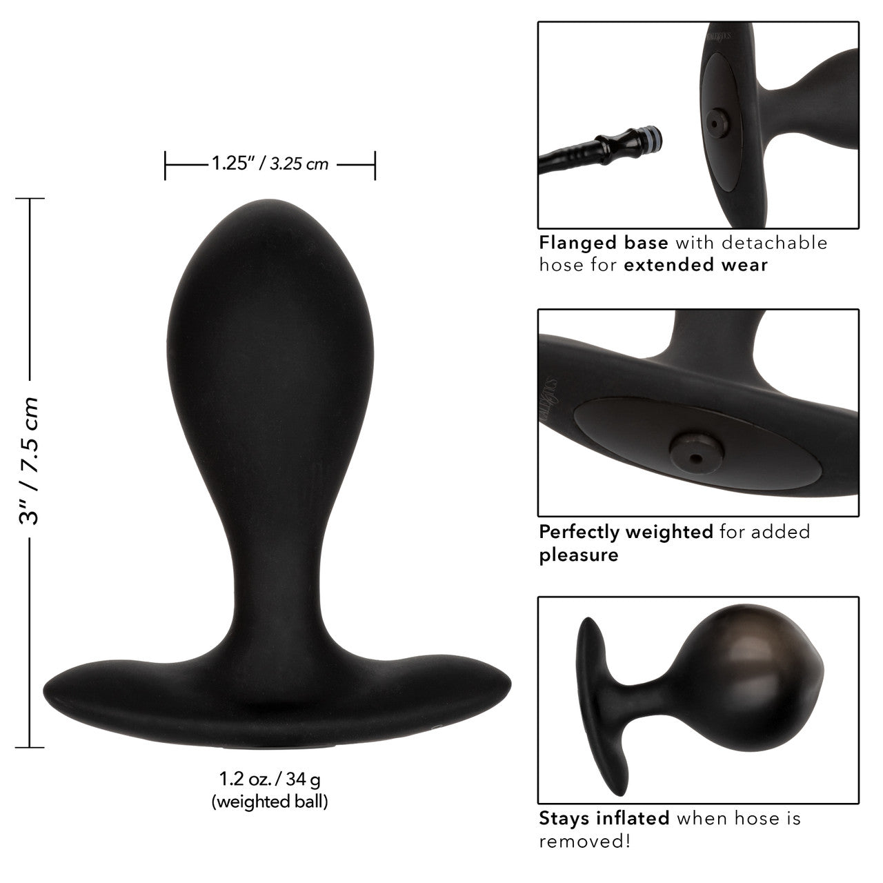 Weighted Silicone Inflatable Anal Plug