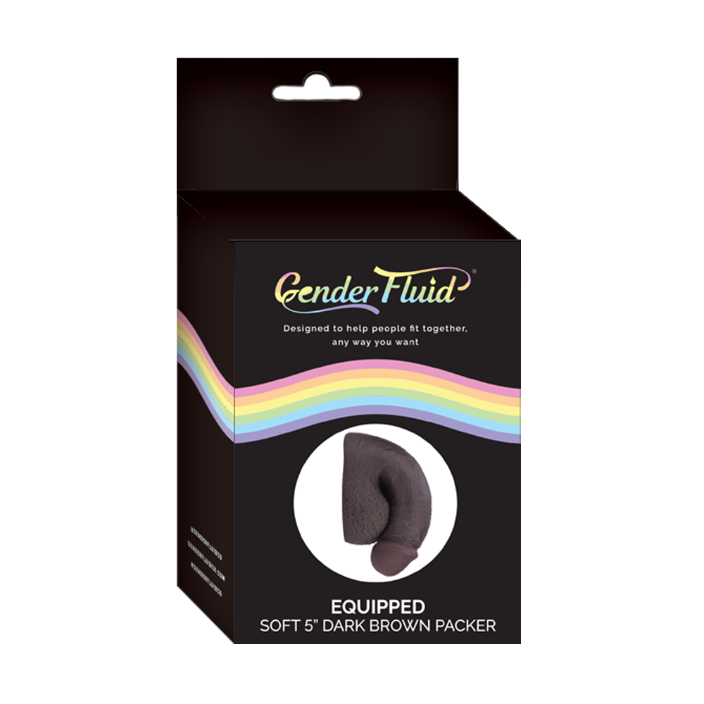 Gender Fluid 5 Inch Realistic Soft Packer – Dark Brown Prosthetic Penis