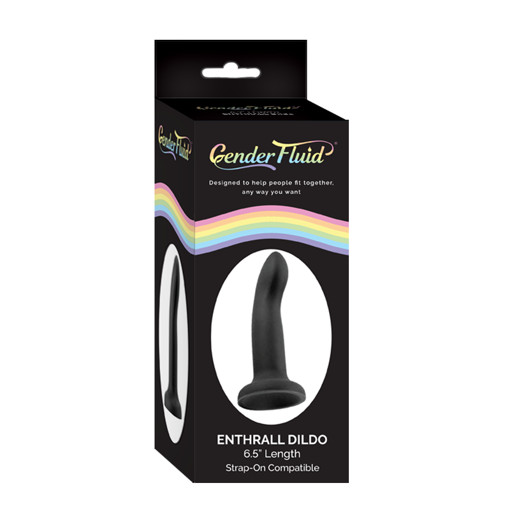 Gender Fluid Enthrall 6.5 Inch Strap-On Silicone Dildo – Black Non-Phallic Design