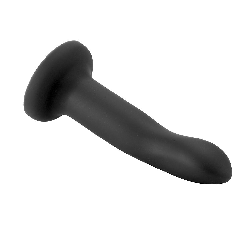 Gender Fluid Enthrall 6.5 Inch Strap-On Silicone Dildo – Black Non-Phallic Design
