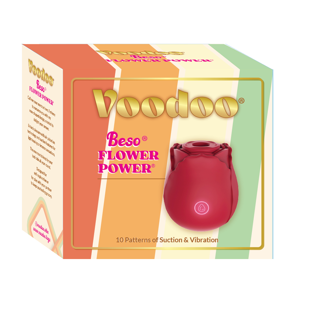 Voodoo Flower Power Rose Suction Vibrator - Red