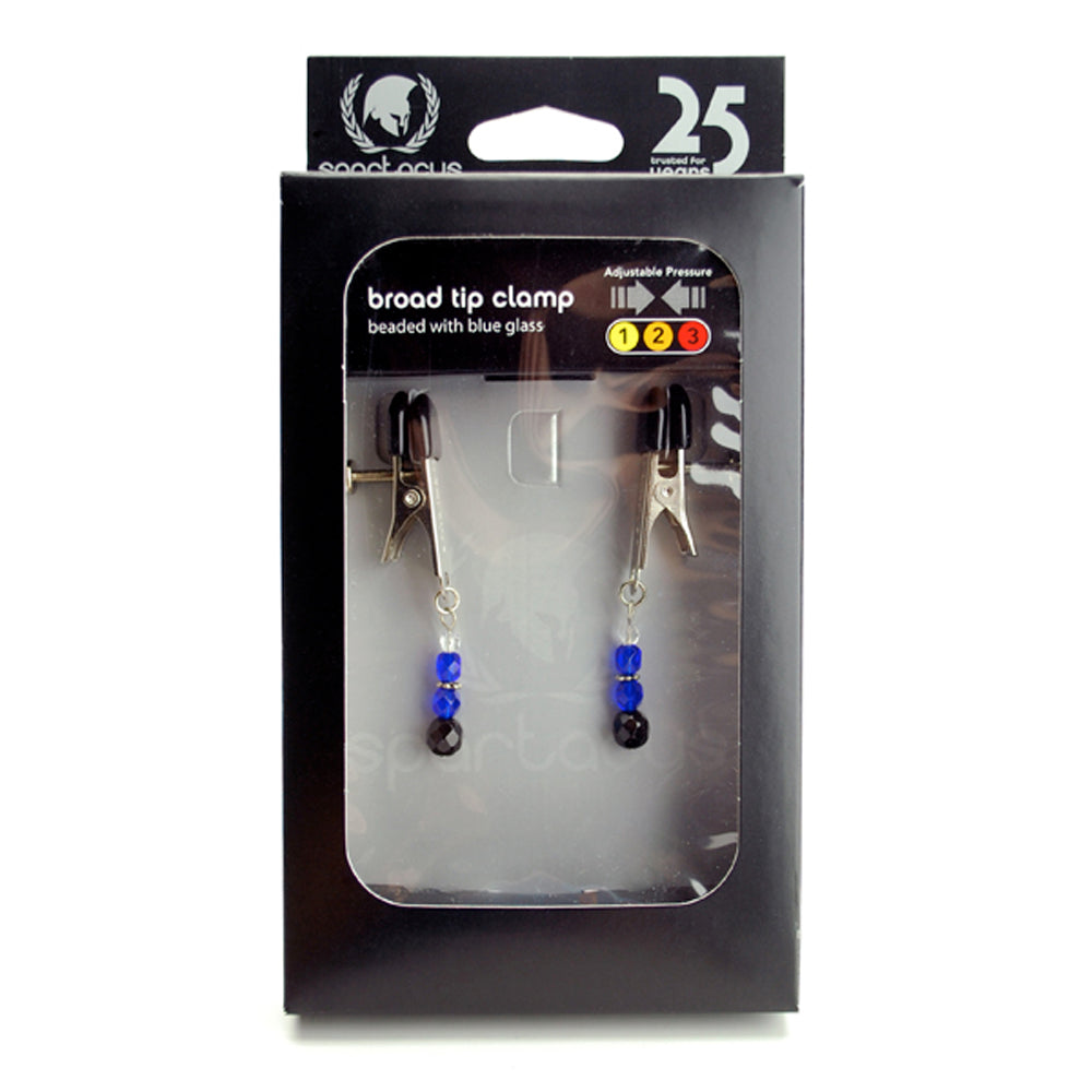 Spartacus Blue Beaded Nipple Clamps with Adjustable Broad Tip