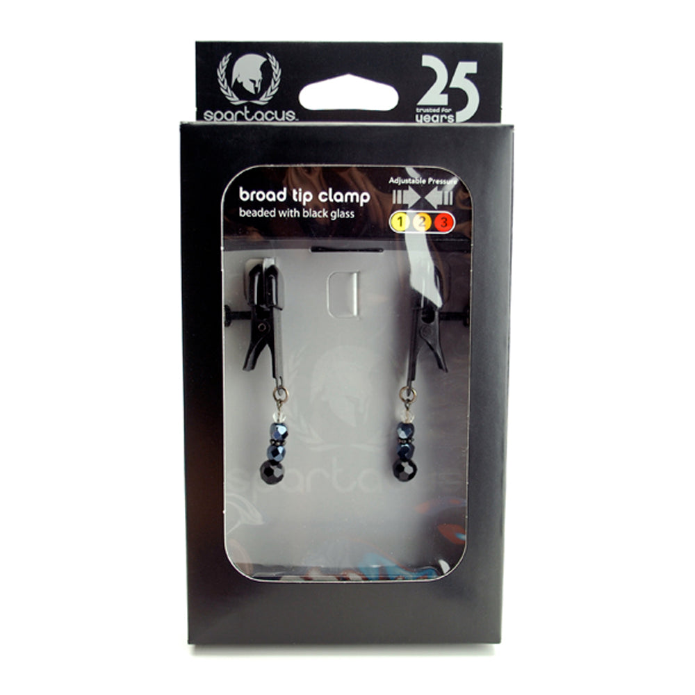 Spartacus Black Beaded Nipple Clamps with Adjustable Broad Tip