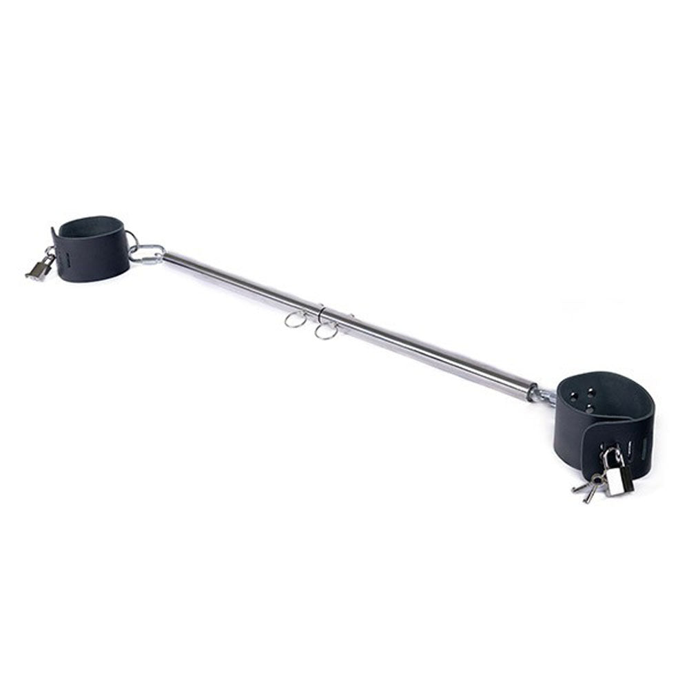 Spartacus Steel Spreader Bar with Leather Cuffs