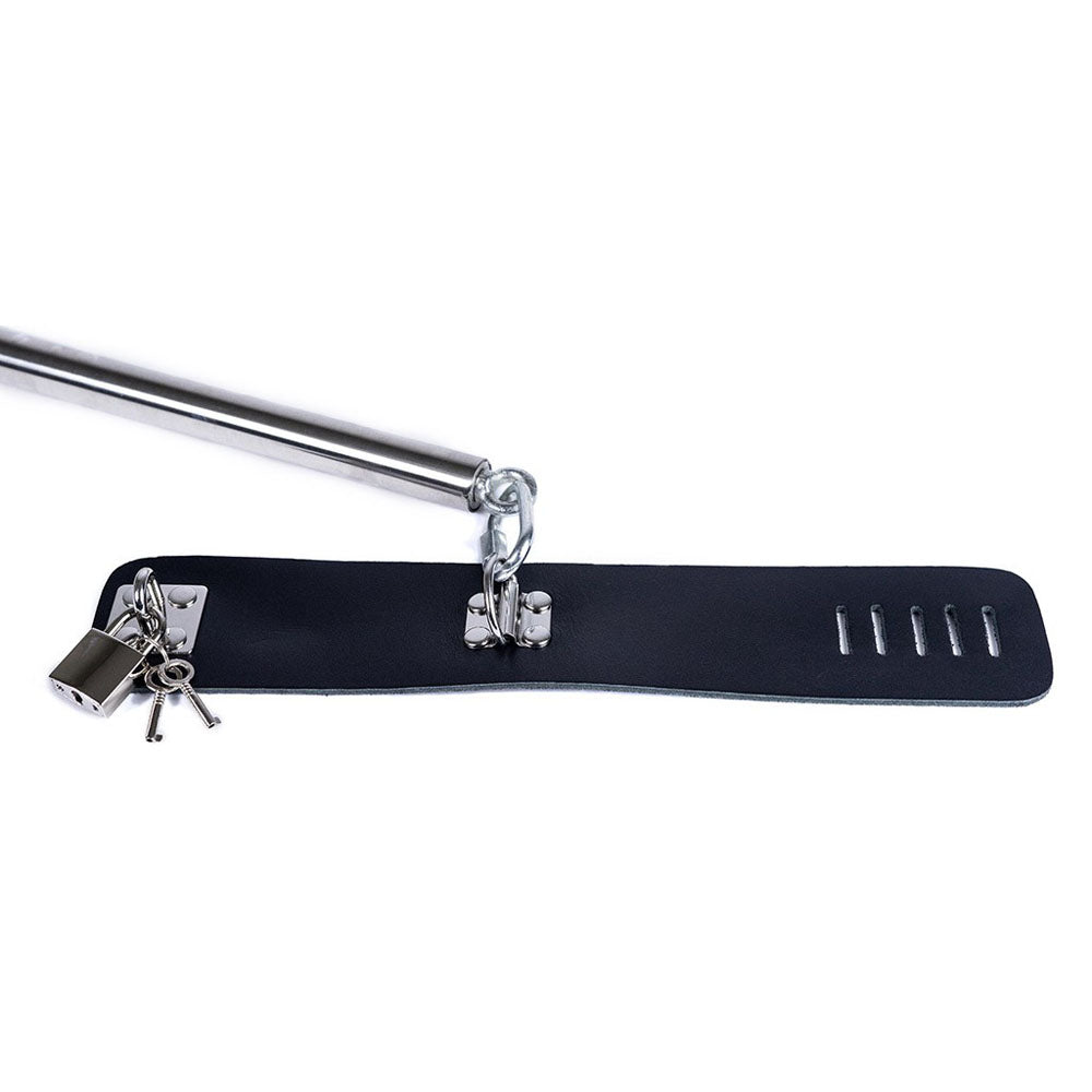 Spartacus Steel Spreader Bar with Leather Cuffs