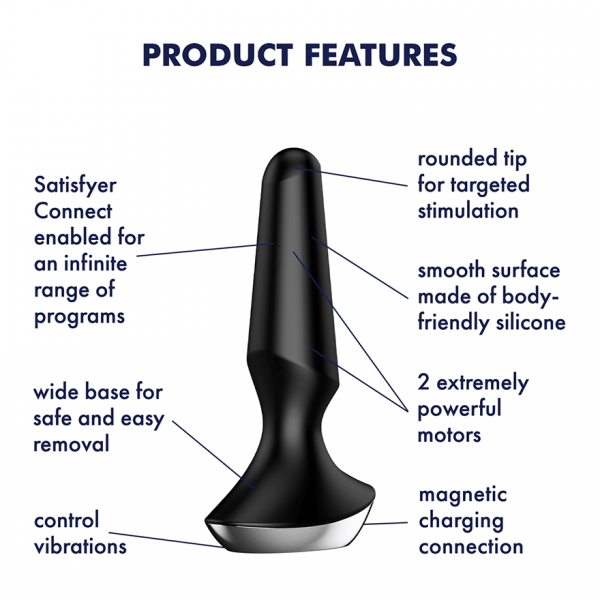 Satisfyer Plug-ilicious 2 Anal Vibrator with Connect App - Black