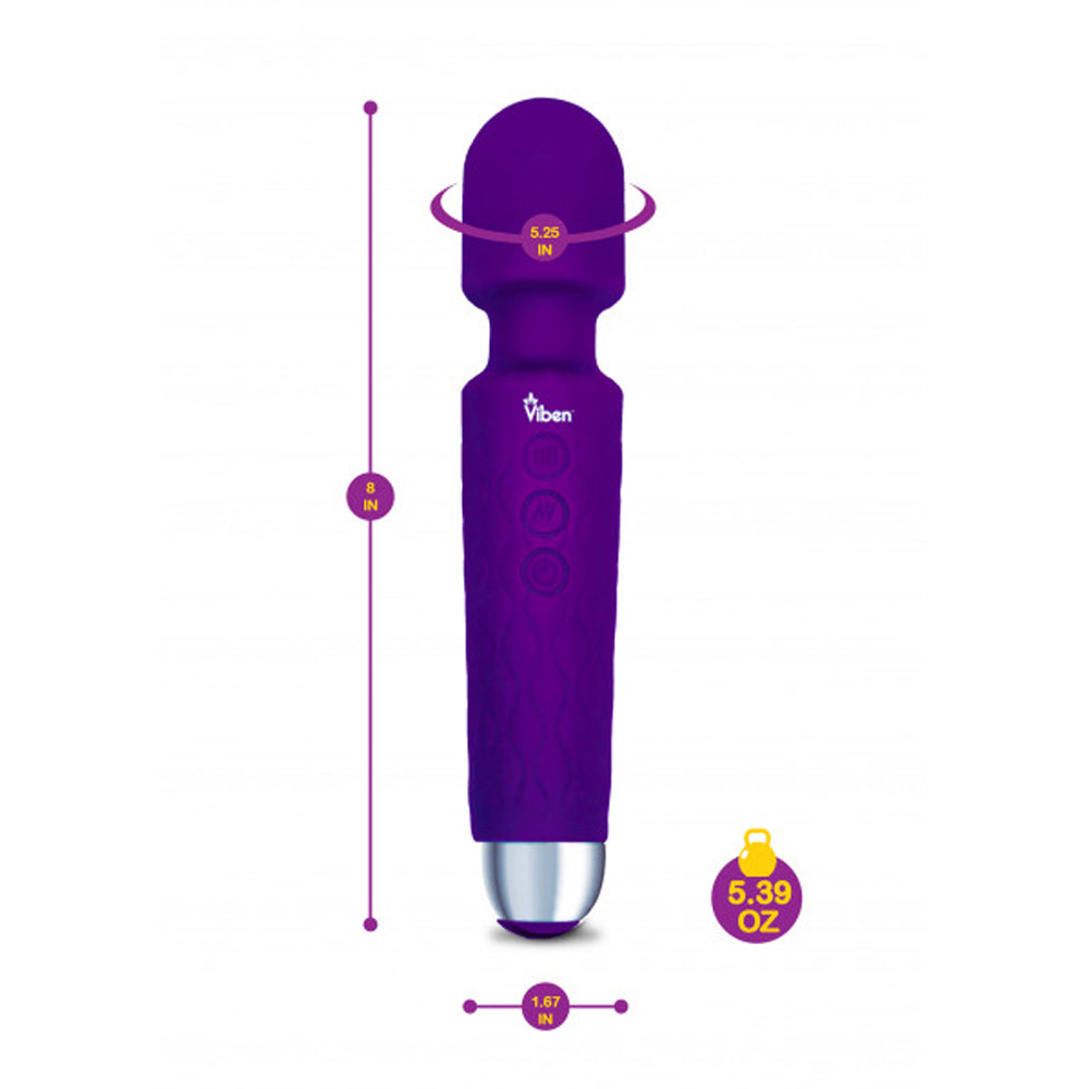 Viben Tempest Intense Wand Massager 20-Pattern 8-Speed Silicone - Violet