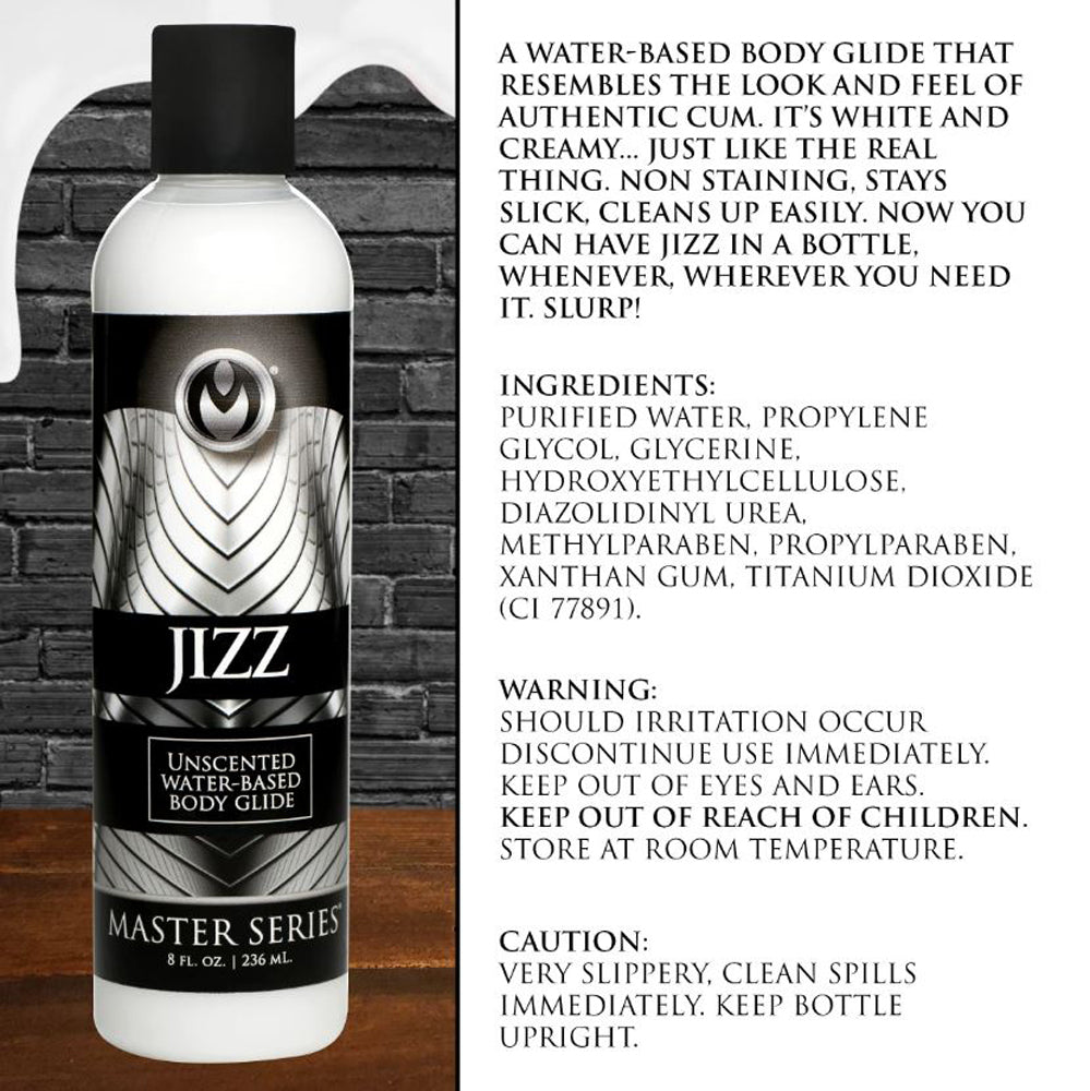 Master Series Jizz Unscented Water-Based Lube - 8oz