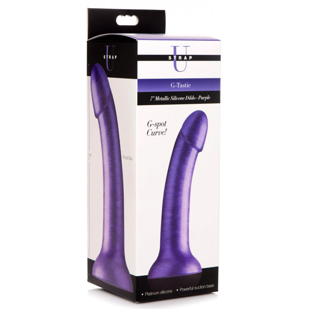 G-Tastic 7 Inch Metallic Silicone Dildo – Shimmering Purple Fantasy Dong