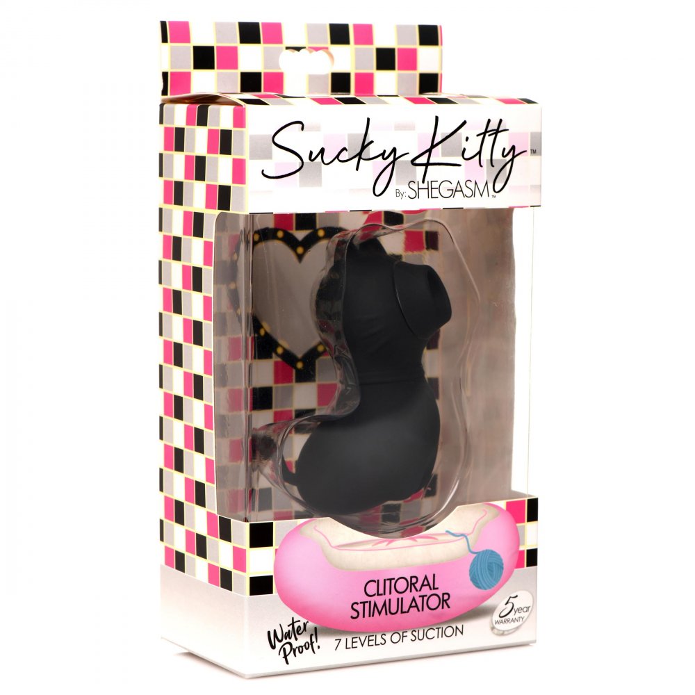 Shegasm Sucky Kitty Clitoral Suction Stimulator Silicone - Black