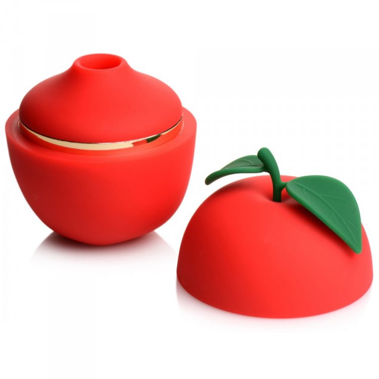 Shegasm Forbidden Apple Silicone Clitoral Stimulator Suction and Vibration Toy - Red