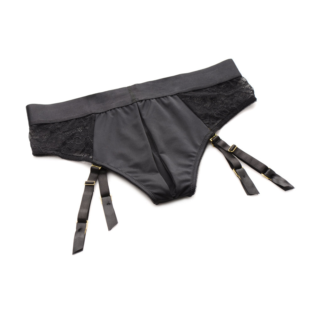 Strap U Seductress Lace Crotchless Harness - L/XL