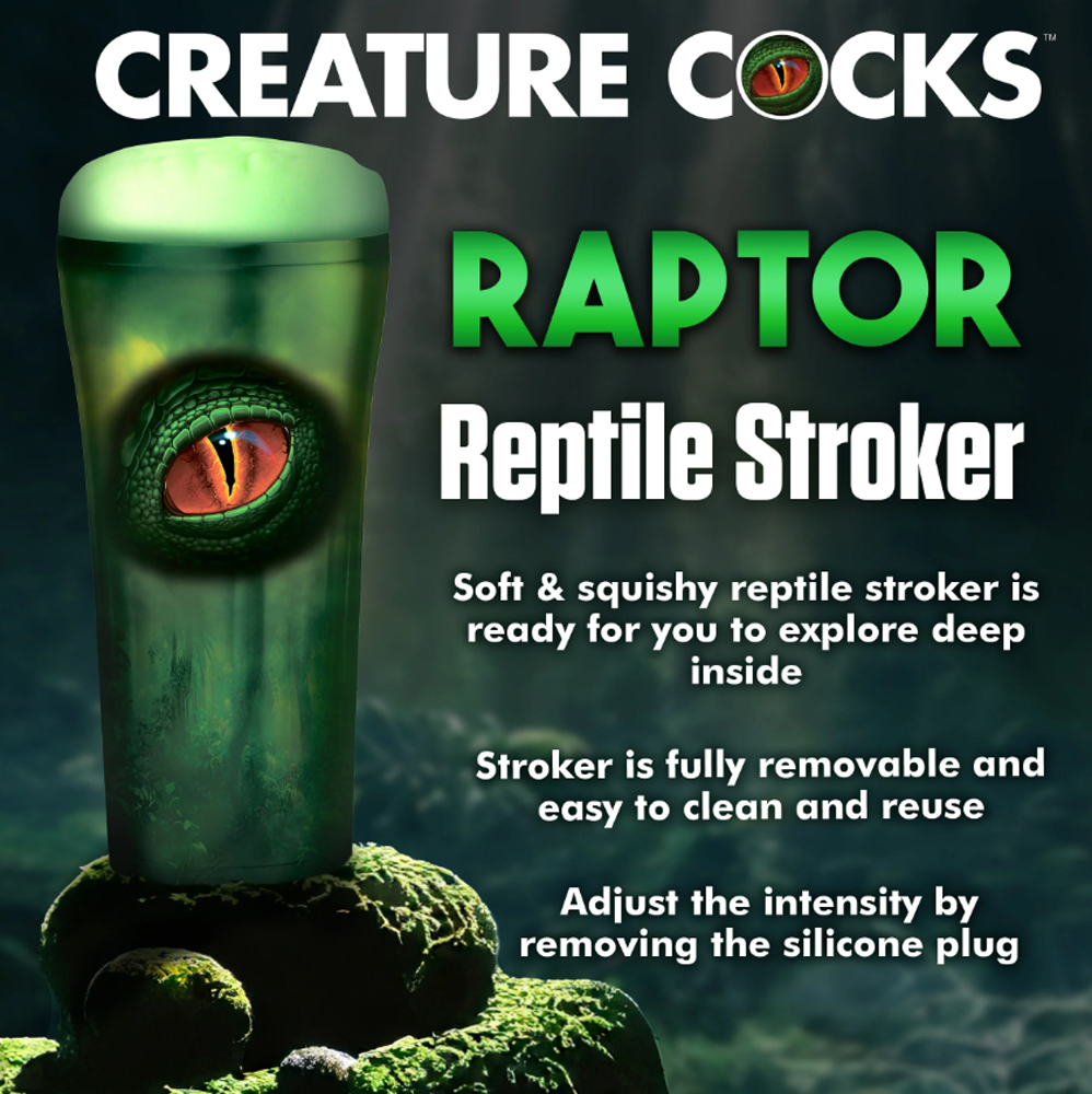 Creature Cocks Raptor Reptile Textured Fantasy Stroker - Green