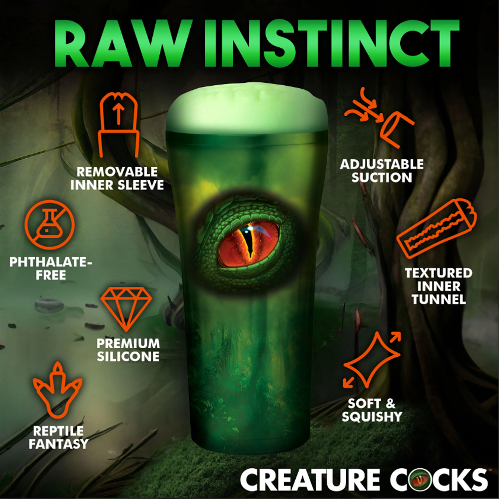 Creature Cocks Raptor Reptile Textured Fantasy Stroker - Green