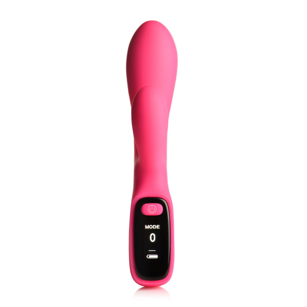 Bang! Dual Stimulation Digital Display Silicone Rabbit Vibrator - Pink