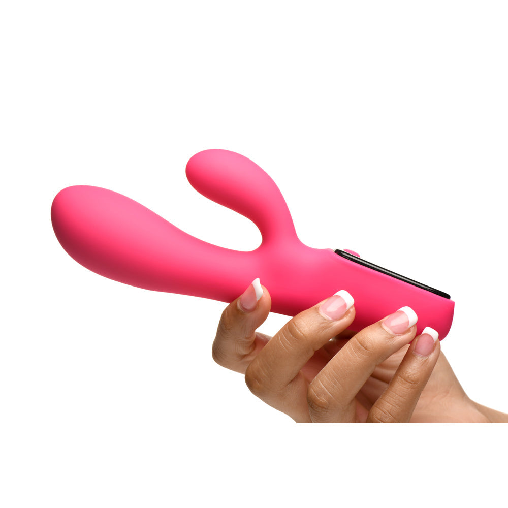 Bang! Dual Stimulation Digital Display Silicone Rabbit Vibrator - Pink