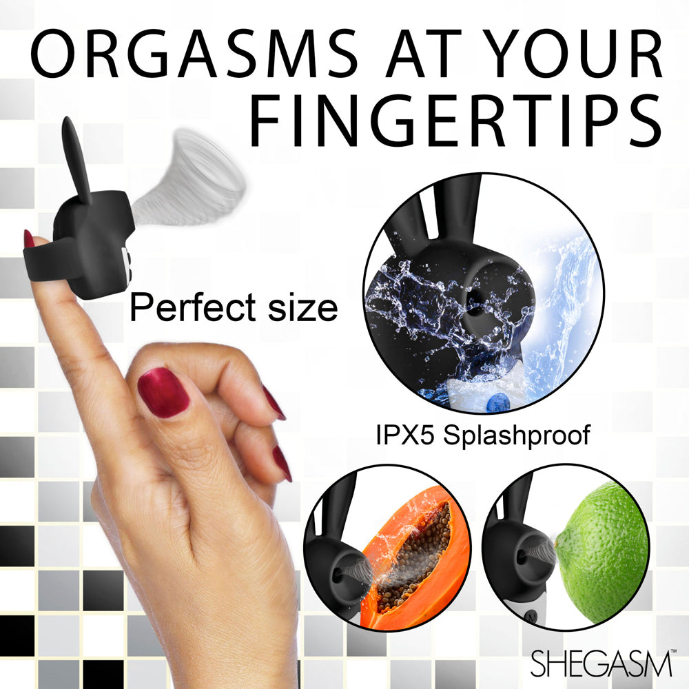 Shegasm Sucky Bunny Clitoral Suction Stimulator Silicone - Black