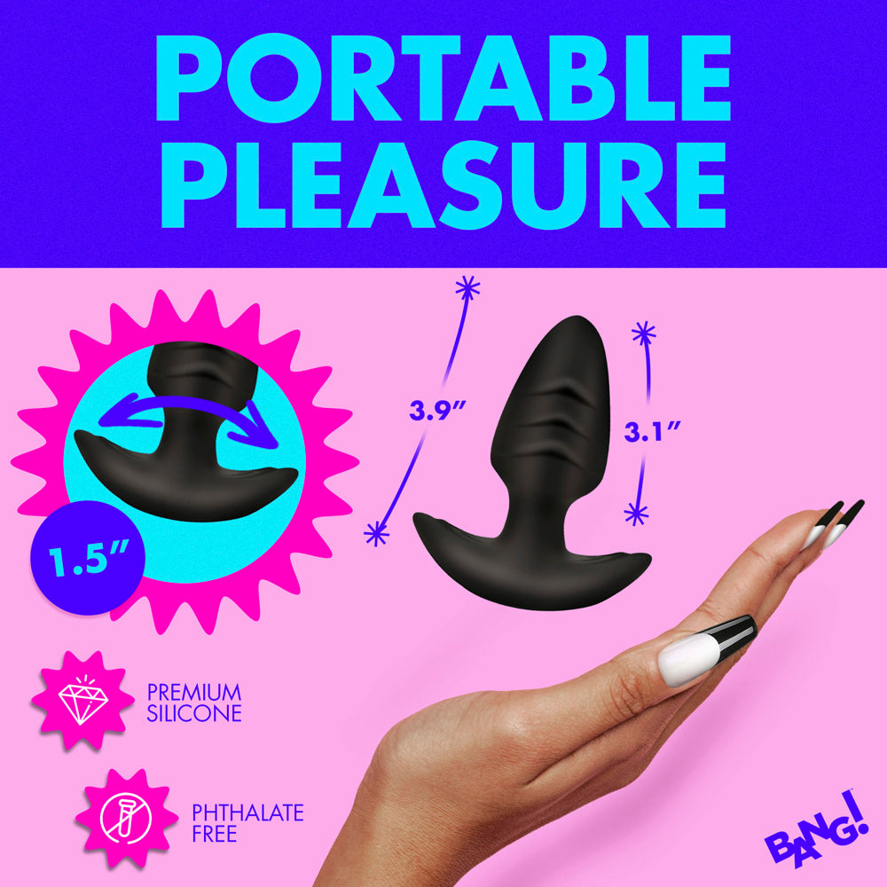 Bang! Rotating and Vibrating Silicone Butt Plug with Remote