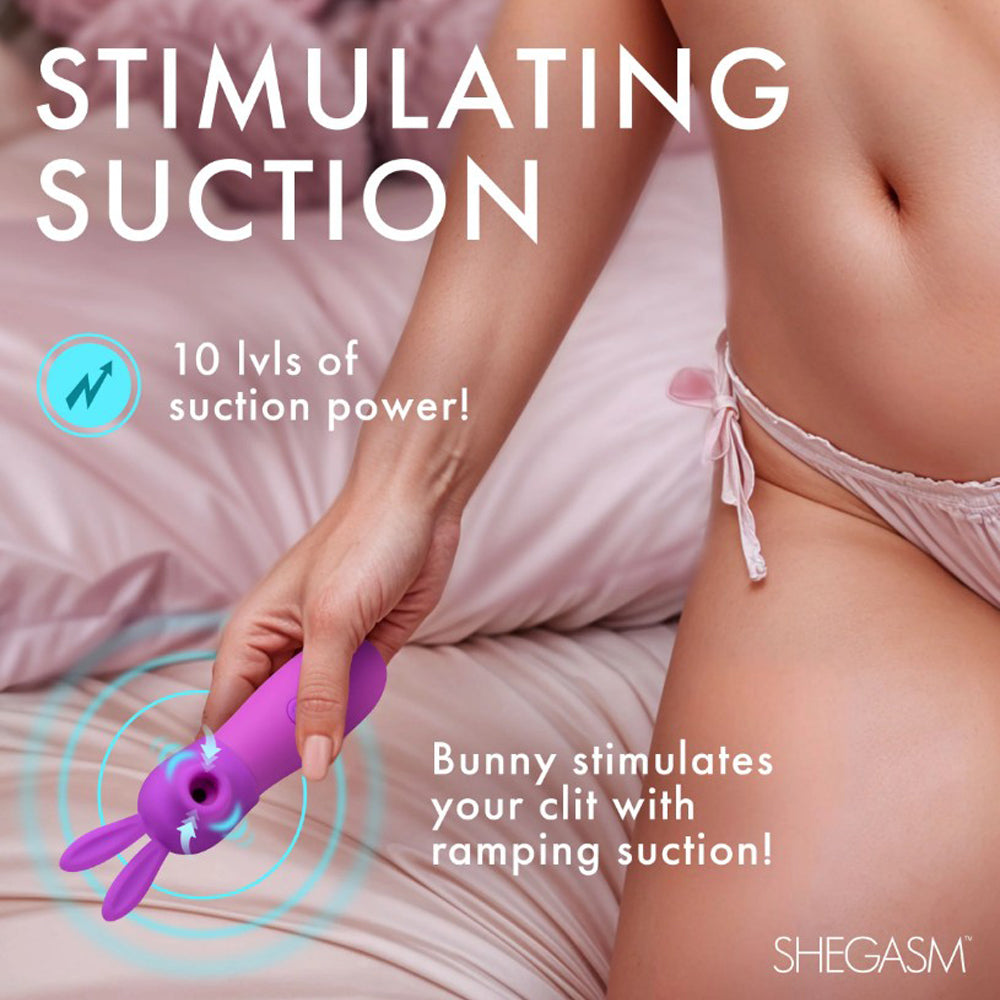 Shegasm Bunny Sidekick Clitoral Suction Silicone Stimulator - Pink