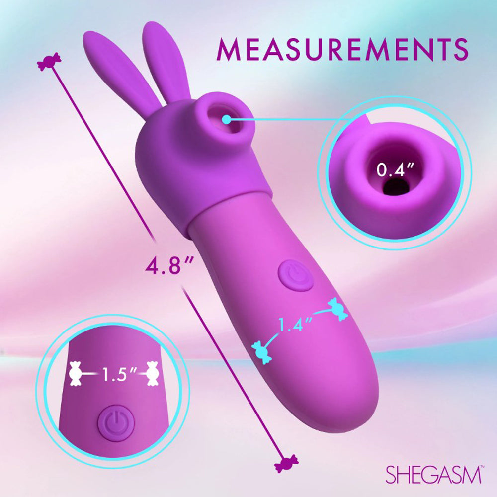 Shegasm Bunny Sidekick Clitoral Suction Silicone Stimulator - Pink