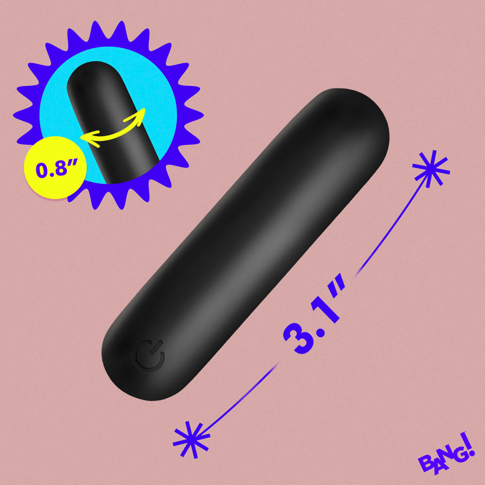 Bang! Flexible Silicone Bullet Vibrator - Black