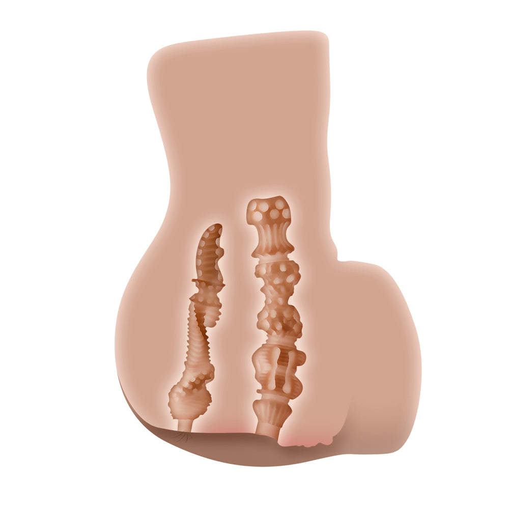 Zero Tolerance Rear Beauty Vibrating and Sucking Dual-Entry Stroker – Light