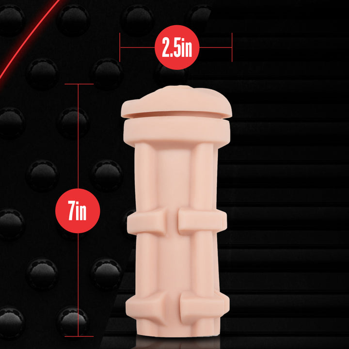 M For Men By Blush Soft and Wet Self-Lubricating Pussy Stroker With Pleasure Ridges and Orbs - Beige