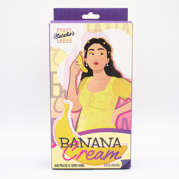 Banana Cream Dual-Ended Clitoral Air Pulse and G-Spot Vibrator - Yellow