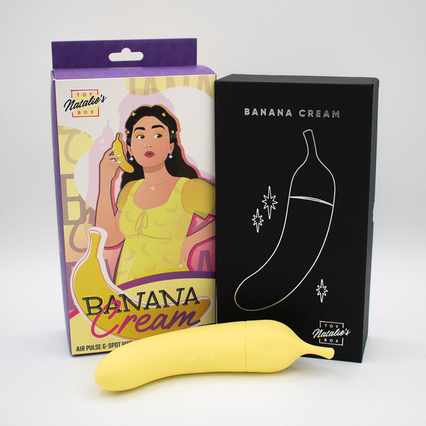 Banana Cream Dual-Ended Clitoral Air Pulse and G-Spot Vibrator - Yellow