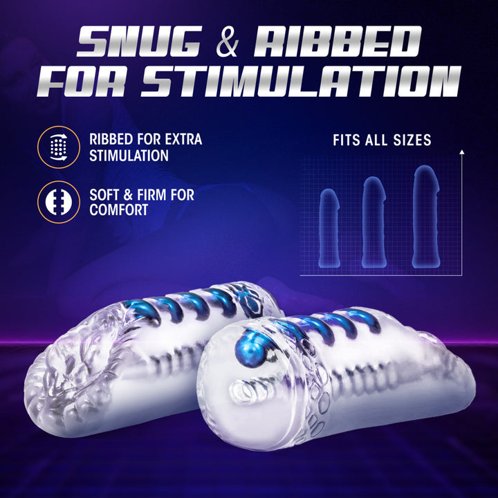 M For Men By Blush X5 Plus TPE Snatch Textured Stroker – Clear