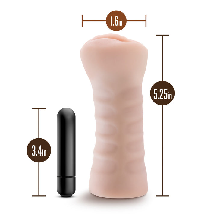 M For Men By Blush Ashley Realistic Vibrating Masturbator Stroker – Vanilla