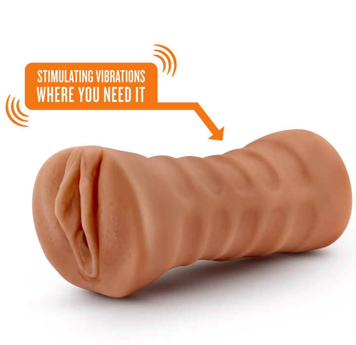 M For Men By Blush Julieta Realistic Vibrating Masturbator Stroker – Mocha