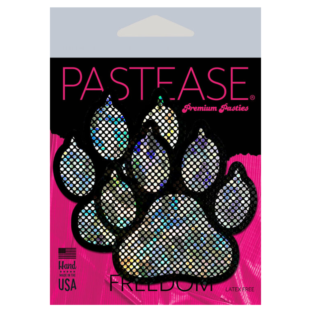 Paw Print Pasties - Disco Silver and Black