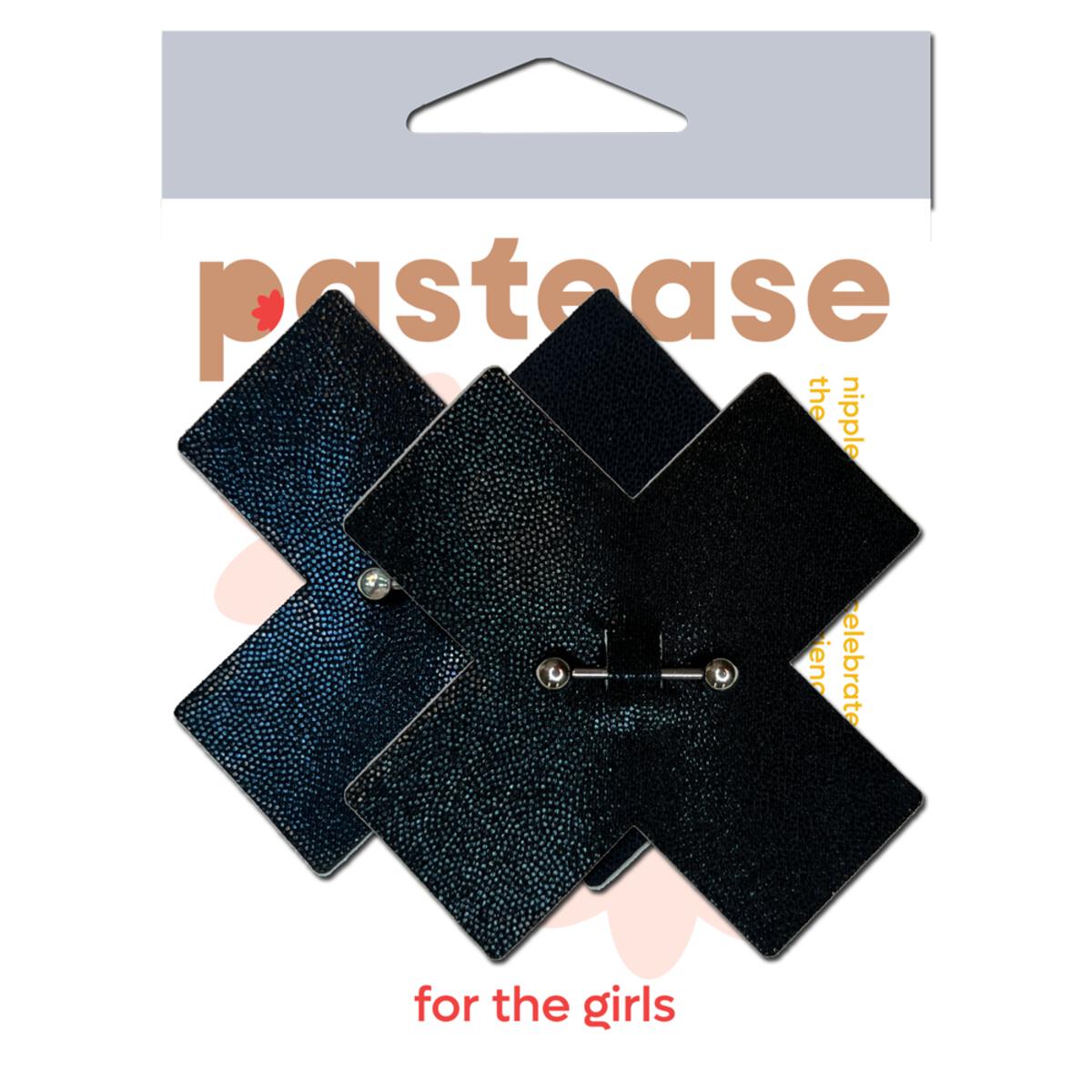 Pierced Liquid Black Cross with Barbell