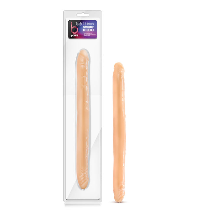 B Yours By Blush 16 Inch Double Ended Dildo - Beige