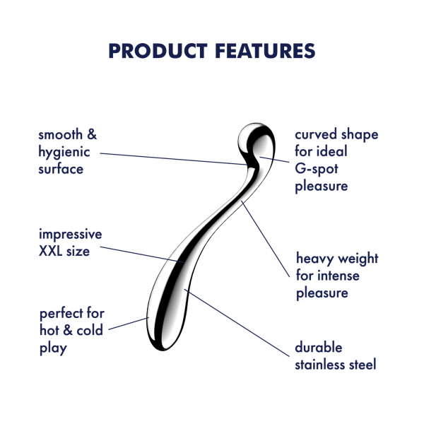 Satisfyer Star Force 4 XXL Weighted Stainless Steel Dildo – Silver