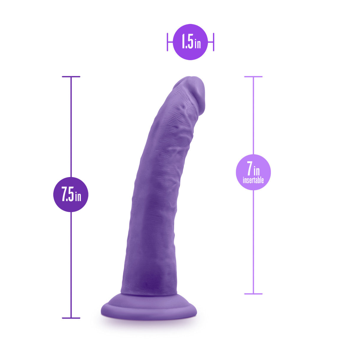 Au Naturel Bold By Blush Jack 7.5-Inch Realistic Dildo with Suction Cup Base - Purple