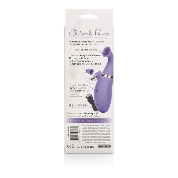 CalExotics Intimate Rechargeable Vibrating Silicone Clitoral Pump - Purple
