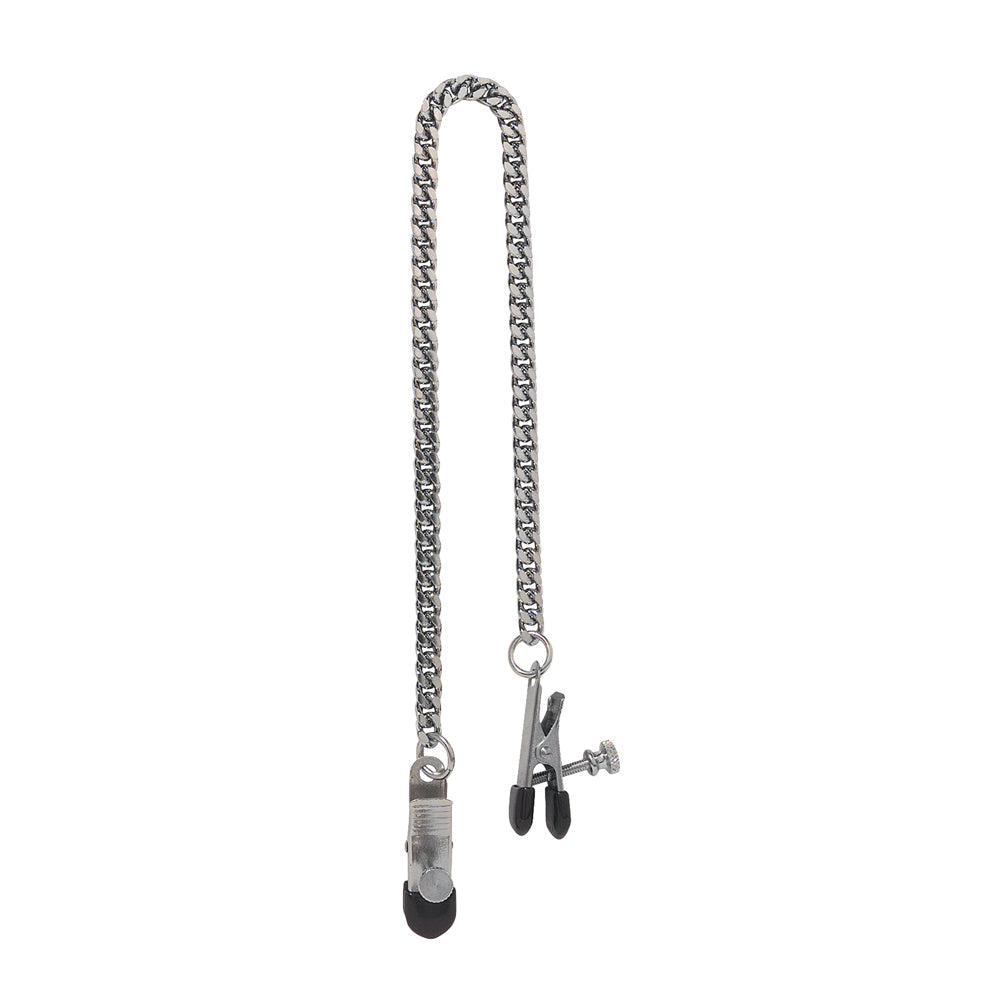 Spartacus Adjustable Broad Tip Nipple Clamps- Jewel Chain