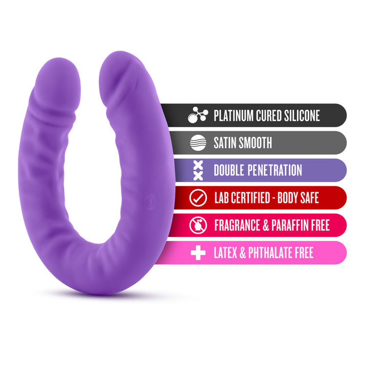 Ruse by Blush G-Spot 18 Inch Silicone Double Dildo – Flexible U-Shape for Solo or Partner Play