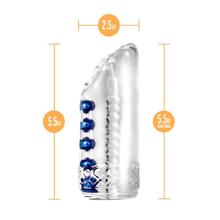 M For Men By Blush X5 Plus TPE Snatch Textured Stroker – Clear