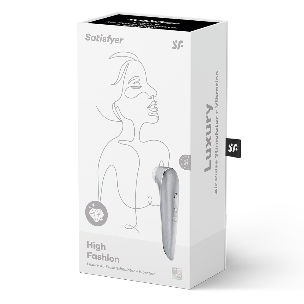 Satisfyer High Fashion Luxury Air Pulse and Vibrating Clitoral Stimulator - Silver