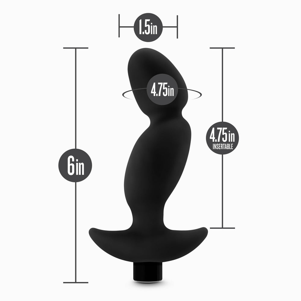 Anal Adventures Platinum By Blush Prostate Massager 04  Black 6.5-Inch Vibrating Rechargeable Anal Plug